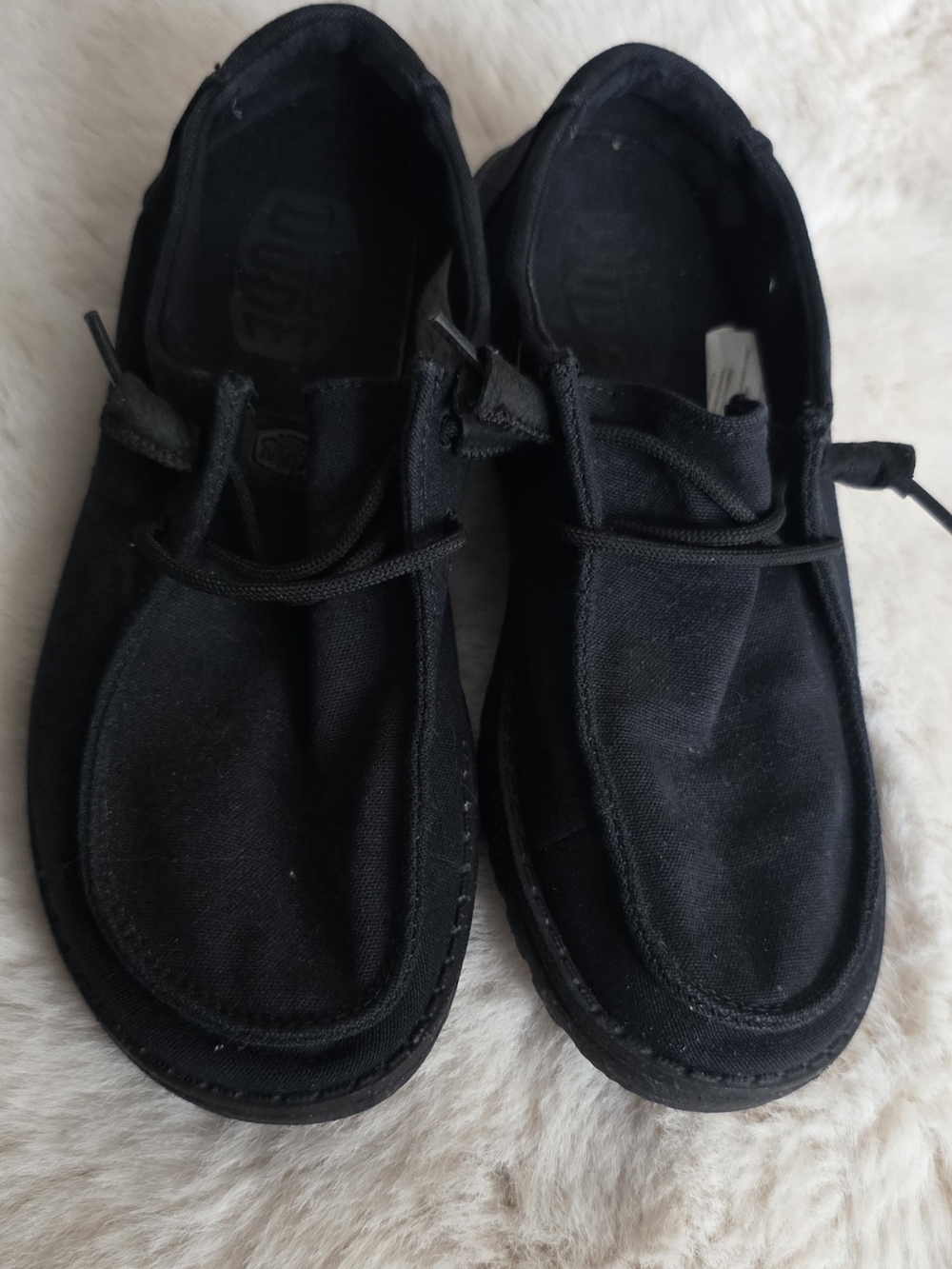Hey Dude Women's Casual Canvas Lace-Up Shoes - Black
